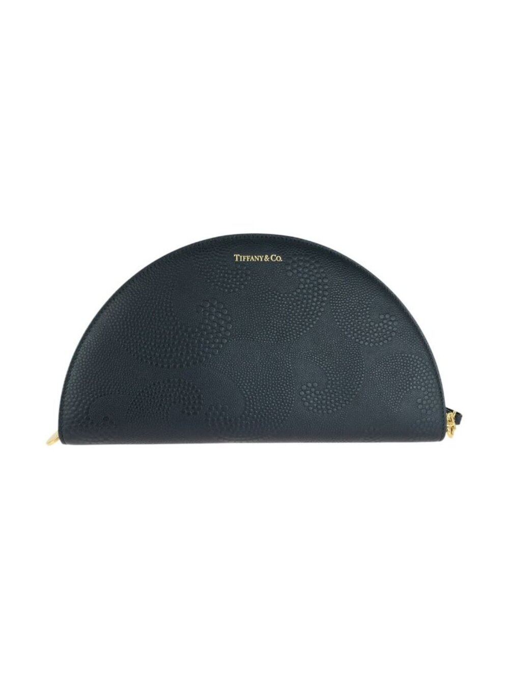 Tiffany & Co Half Moon Black Gold HardWear Leather Wallet